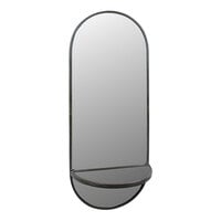 Kalalou 10" x 45 1/2" Tall Oval Wall Mirror with Folding Metal Shelf