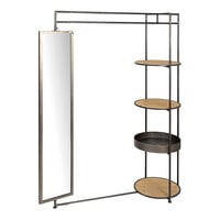 Kalalou 58" x 75" Tall Rectangle Mirror with Metal Display Shelves