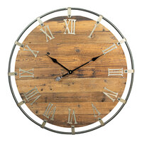 Kalalou 30" Wooden Wall Clock with Metal Frame