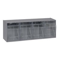 Quantum 6 5/8" x 23 5/8" x 8 1/8" Gray Tip-Out Storage System with (4) Compartment Bins QTB304GY