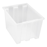 Quantum 19 1/2" x 15 1/2" x 13" Clear Stack and Nest Tote SNT195CL