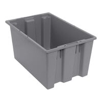 Quantum 23 1/2" x 15 1/2" x 12" Gray Stack and Nest Tote SNT240GY