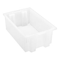 Quantum 18 inch x 11 inch x 6 inch Clear Stack and Nest Tote SNT180CL - 6/Case