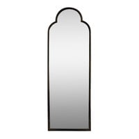 Kalalou 16 1/8" x 48" Antique Black Iron Mirror With Arched Top