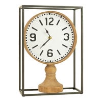 Kalalou 13" x 9" Metal Framed Tabletop Wooden Clock