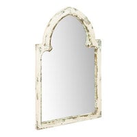 Kalalou 21" x 35 1/2" White Wood Framed Mirror with Gold Accents