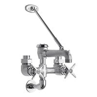 Chicago Faucets 835-RCF Wall-Mounted Mop Sink Faucet with Rigid Spout and 3" Cross Handles