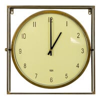 Kalalou 18" x 18" Round Clock with Square Metal Frame