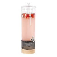 Cal-Mil Camden 3 Gallon Round Beverage Dispenser with Ice Chamber and White-Washed Pine Wood / Metal Base 22911-3-115