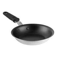 Vollrath Tribute 8" Tri-Ply Stainless Steel Non-Stick Fry Pan with CeramiGuard II Coating and Black Silicone Handle 692408