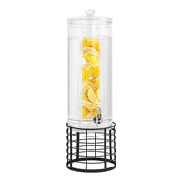 Cal-Mil Madison 3 Gallon Round Beverage Dispenser with Infusion Chamber and Black Wire Base 22603-3INF-13