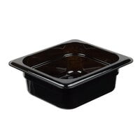 Cambro 62HP110 H-Pan™ 1/6 Size Black High Heat Plastic Food Pan - 2 1/2" Deep