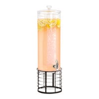 Cal-Mil Madison 3 Gallon Round Beverage Dispenser with Ice Chamber and Black Wire Base 22603-3-13