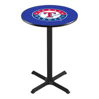 Holland Bar Stool 30" Round Texas Rangers Counter Height Pub Table with Cross Base