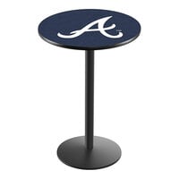 Holland Bar Stool 30" Round Atlanta Braves Counter Height Pub Table with Round Base