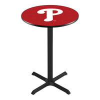 Holland Bar Stool 30" Round Philadelphia Phillies Counter Height Pub Table with Cross Base