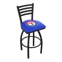 Holland Bar Stool Texas Rangers Swivel Bar Stool with Ladder Back and Padded Seat