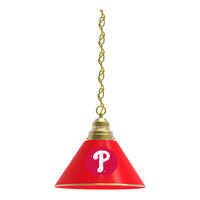 Holland Bar Stool Philadelphia Phillies Logo Pendant Light with Brass Finish - 120V