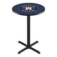 Holland Bar Stool 30" Round Houston Astros Counter Height Pub Table with Cross Base