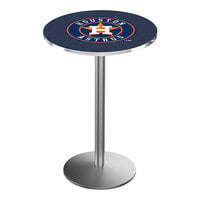 Holland Bar Stool 30" Round Houston Astros Counter Height Pub Table with Stainless Steel Round Base