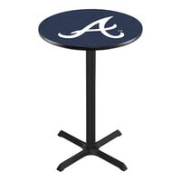 Holland Bar Stool 30" Round Atlanta Braves Counter Height Pub Table with Cross Base