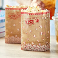 Carnival King 4 1/4" x 3" x 6 3/4" 46 oz. Kraft Popcorn Bag - 1000/Case