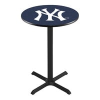 Holland Bar Stool 30" Round New York Yankees Counter Height Pub Table with Cross Base