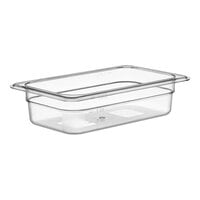 Choice 1/4 Size 2 1/2" Deep Clear Polycarbonate Food Pan