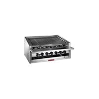 MagiKitch'n APM-RMB-648CR (NAT GAS) 48" Natural Gas Low Profile Countertop Cast Iron Radiant Charbroiler - 150,000 BTU