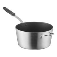 Vollrath Wear-Ever 8.5 Qt. Tapered Non-Stick Aluminum Sauce Pan with SteelCoat x3 and Black Silicone Handle 692385