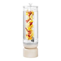 Cal-Mil Newport 3 Gallon Round Beverage Dispenser with Infusion Chamber and White-Washed Pine Wood Base 22441-3INF-113