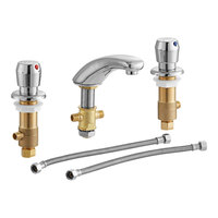 Chicago Faucets 404-HZ665ABCP 2.2 GPM Deck-Mounted Metering Faucet with Adjustable Centers and Rigid Cast Brass Spout