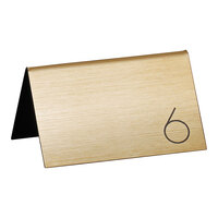 Cal-Mil 5" x 3" Gold / Black Number Table Tents - 1 to 25