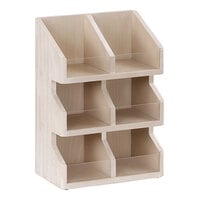 Cal-Mil Newport 3-Tier 6-Section White-Washed Pine Wood Condiment Organizer - 11" x 7" x 16"