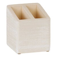 Cal-Mil Newport 5" x 5" x 5 1/2" 2-Section White-Washed Pine Wood Stir Stick Holder 22429-113