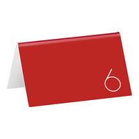 Cal-Mil 5" x 3" Red / White Number Table Tents - 1 to 25
