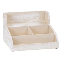 Cal-Mil Newport White-Washed Pine Wood Condiment Organizer 2019-113 - 15" x 14 1/2" x 9 1/4"