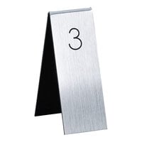 Cal-Mil 1 3/4" x 5" Silver / Black Number Table Tents - 1 to 25