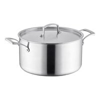 Vigor SS3 Series 8 Qt. Tri-Ply Stainless Steel Stock Pot with Cover