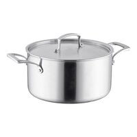 Vigor SS3 Series 6 Qt. Tri-Ply Stainless Steel Stock Pot with Cover