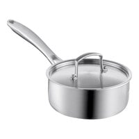Vigor SS3 Series 1.5 Qt. Tri-Ply Stainless Steel Sauce Pan / Butter Warmer with Cover