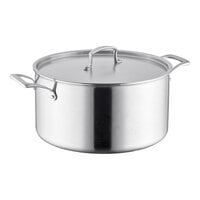 Vigor SS3 Series 12 Qt. Tri-Ply Stainless Steel Stock Pot with Cover