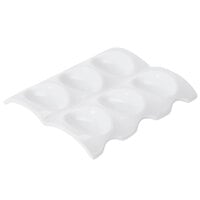 CAC PT-SQ8 Bright White Party Collection Porcelain 6 Spoon Set with Square Test Plate - 12/Case