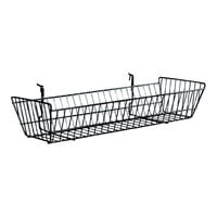 24" x 10" x 5" Black Multi-Purpose Basket for Slatwall Merchandisers