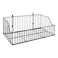 23 1/2" x 13 1/2" x 9" Black Multi-Purpose Folding Basket for Slatwall Merchandisers