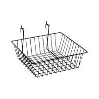 12" x 12" x 4" Black Multi-Purpose Grid Basket for Slatwall Merchandisers