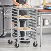 Regency 10 Pan End Load Half Height Bun / Sheet Pan Rack with Work Surface - Assembled