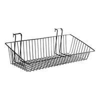 24" x 12" x 6" Black Multi-Purpose Slanted Basket for Slatwall Merchandisers