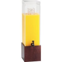 Cal-Mil 1527-3-52 3 Gallon Westport Dark Wood Beverage Dispenser - 8 1/4 inch x 9 3/4 inch x 26 3/4 inch