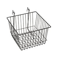 12" x 12" x 8" Black Multi-Purpose Grid Basket for Slatwall Merchandisers